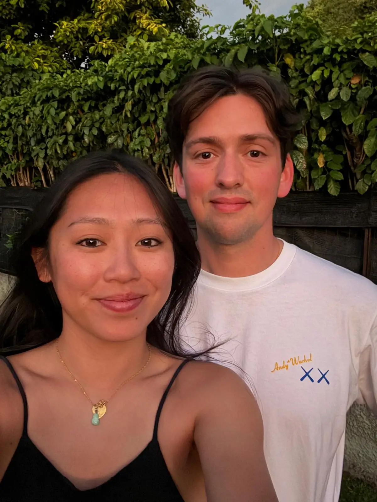 Couple smiling
