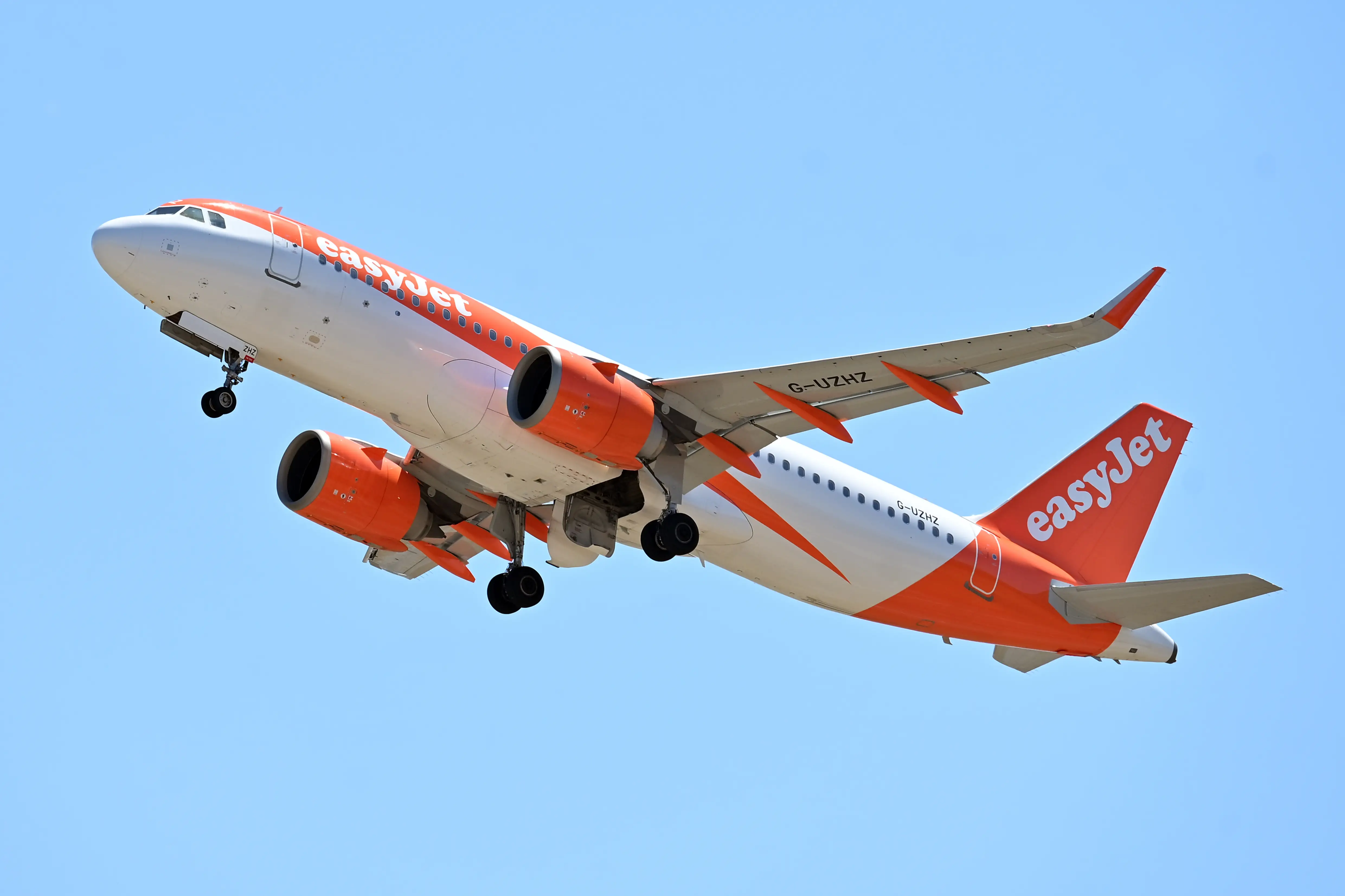 Airbus A320 easyJet G-UZHZ. Planes at Leonardo Da Vinci International Airport in Fiumicino. Fiumicino (Italy), May 01st, 2026