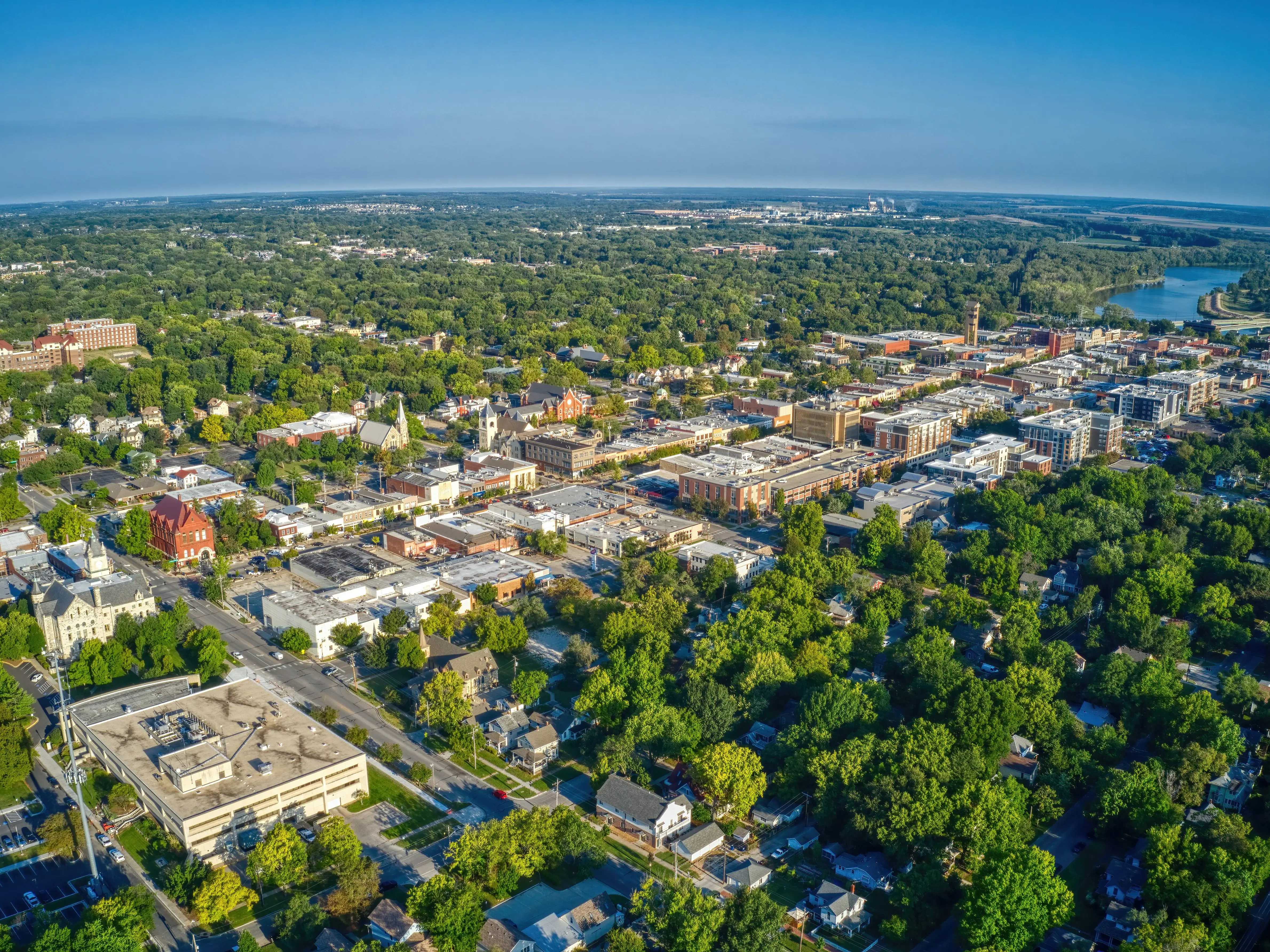 Aerial View of Lawrence, Kansas and its State University
