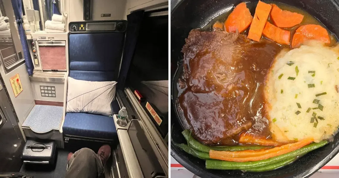 I upgraded my Amtrak seat to a 23-square-foot roomette by bidding $110. Here’s what the 15-hour train ride was like.
