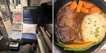I upgraded my Amtrak seat to a 23-square-foot roomette by bidding $110. Here’s what the 15-hour train ride was like.