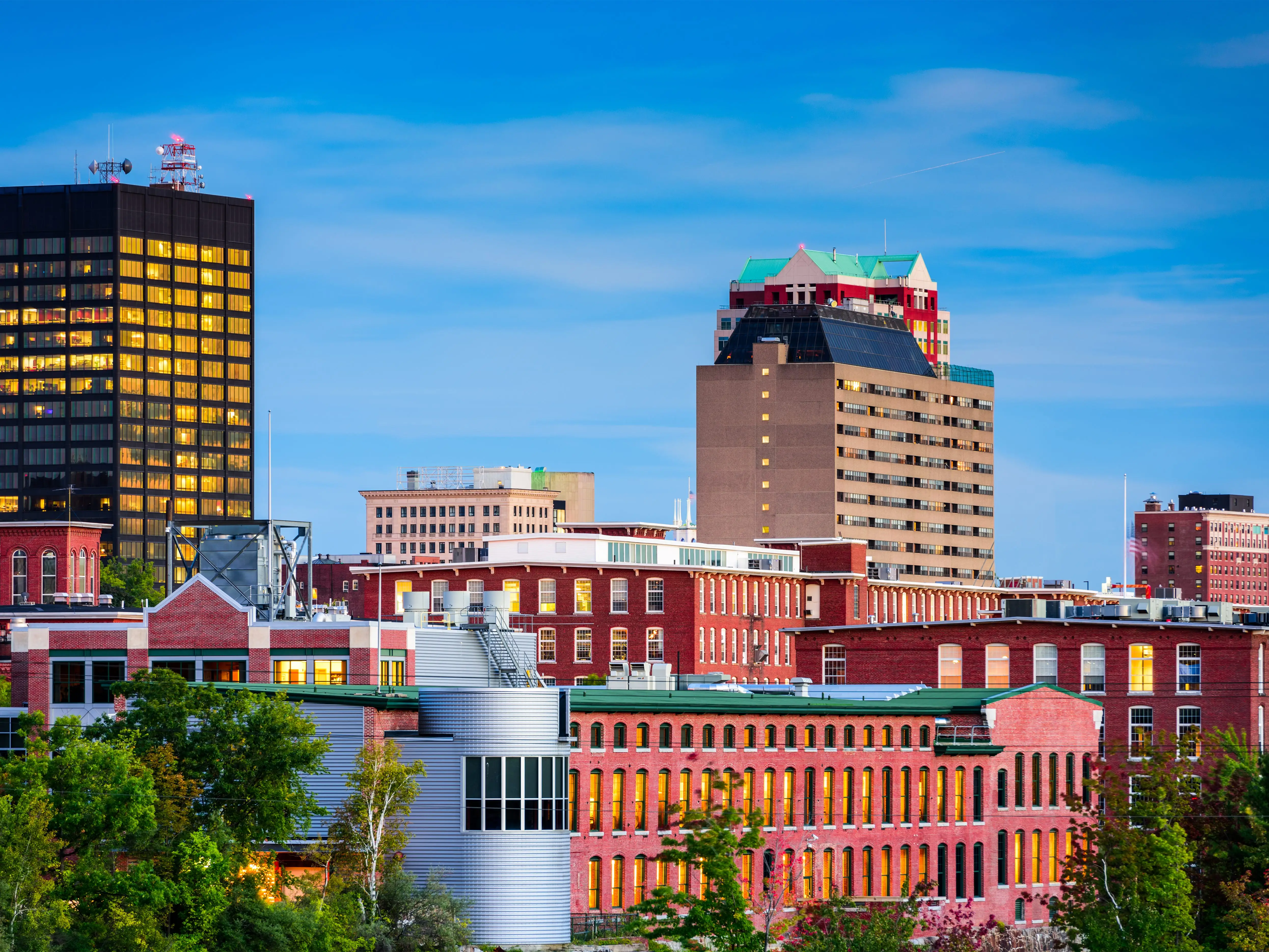Manchester, New Hampshire, USA skyline.