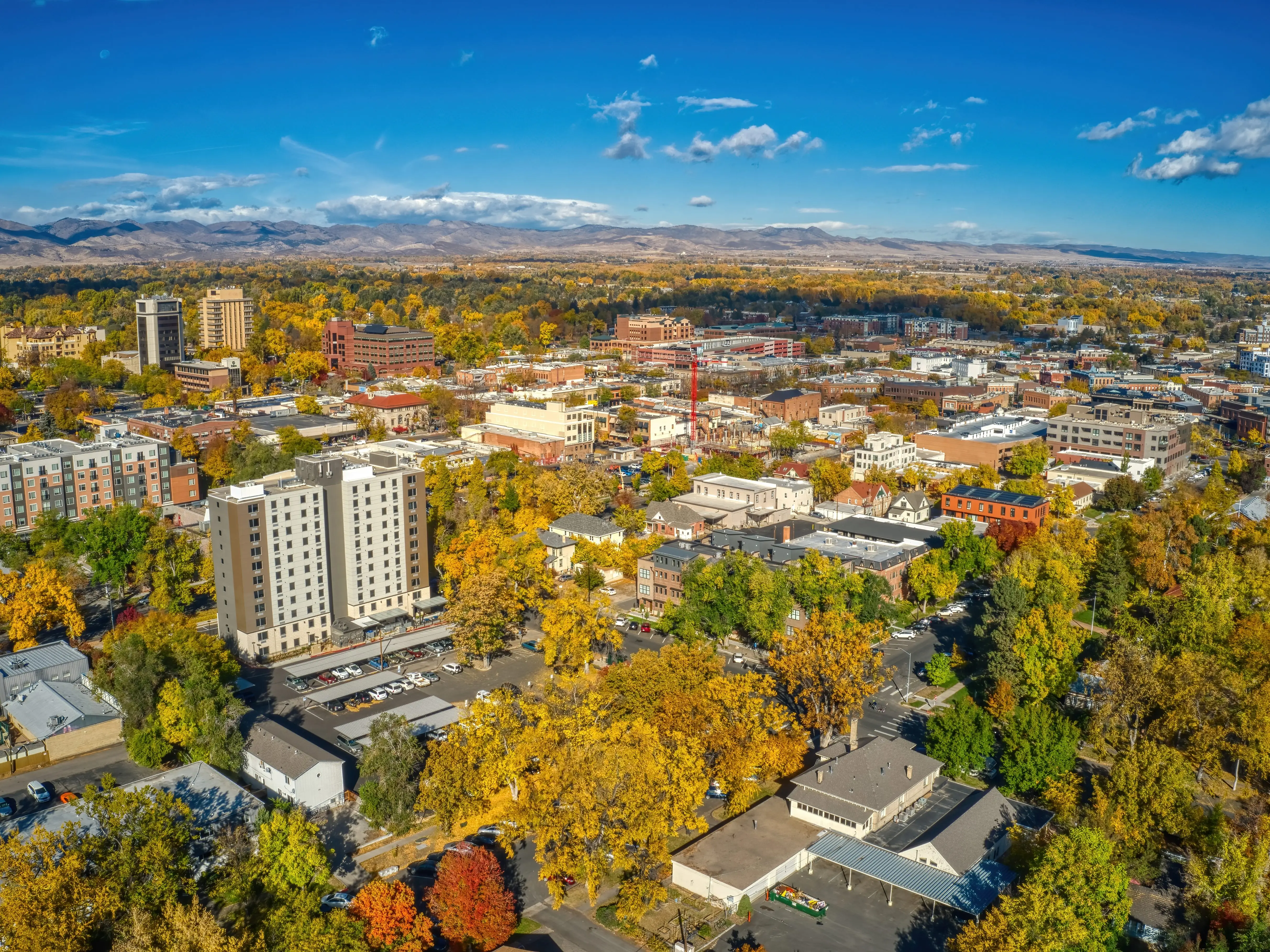 Aerial view of Ft. Collins, Colorado