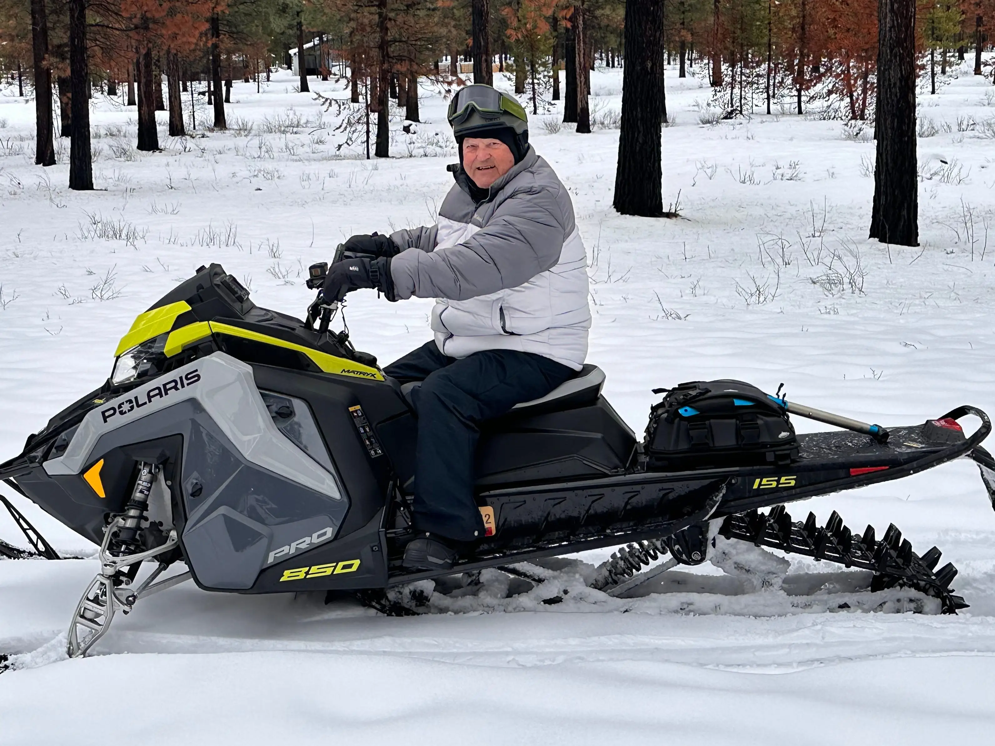 John Adams on snowmobile