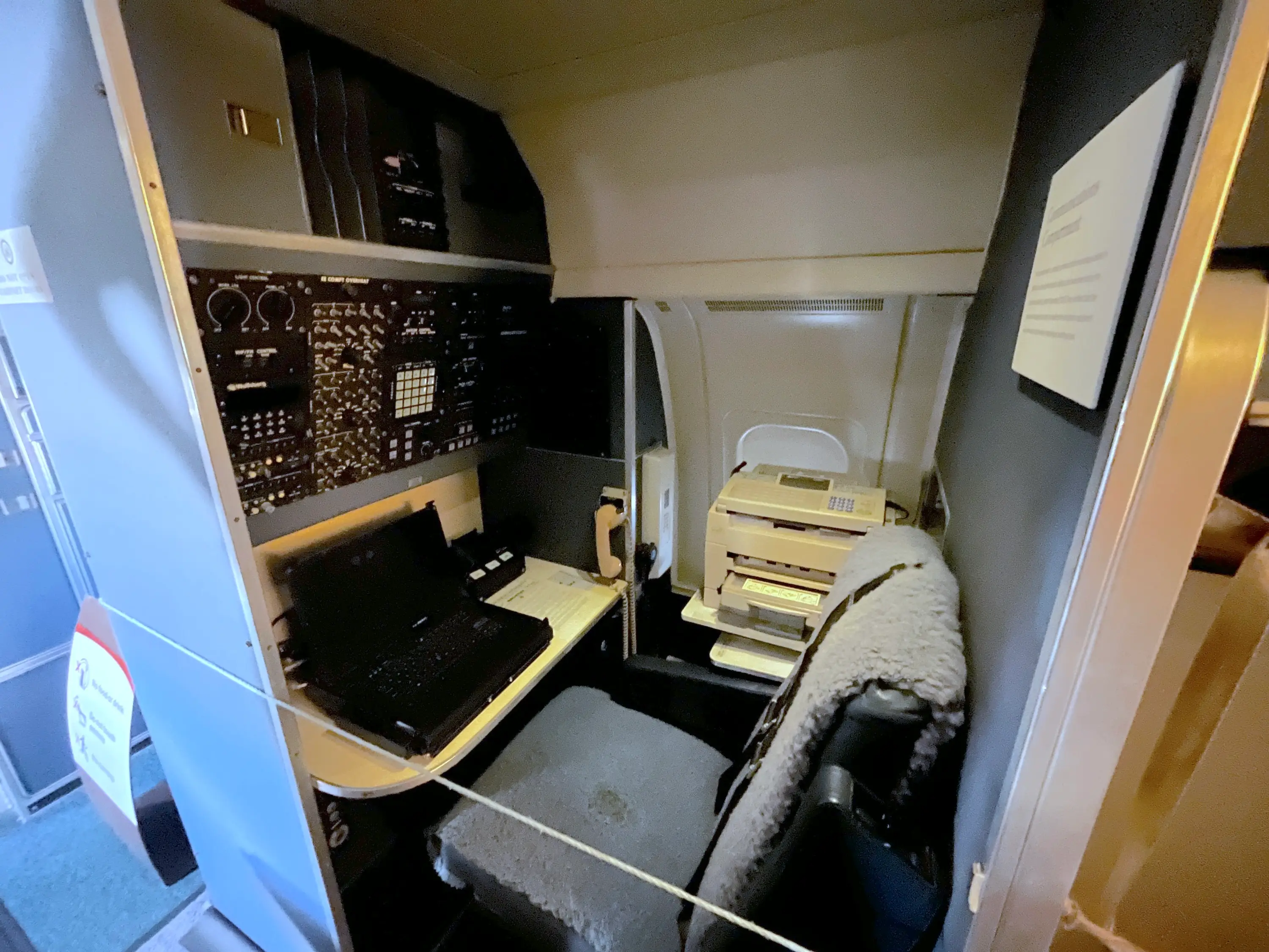 The communications compartment on board the VC-9C.