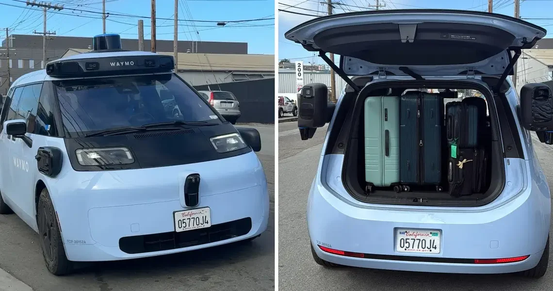 We tried out Waymo’s spacious new robotaxi Ojai. It glitched, but we had way more space and could fit in 6 suitcases.