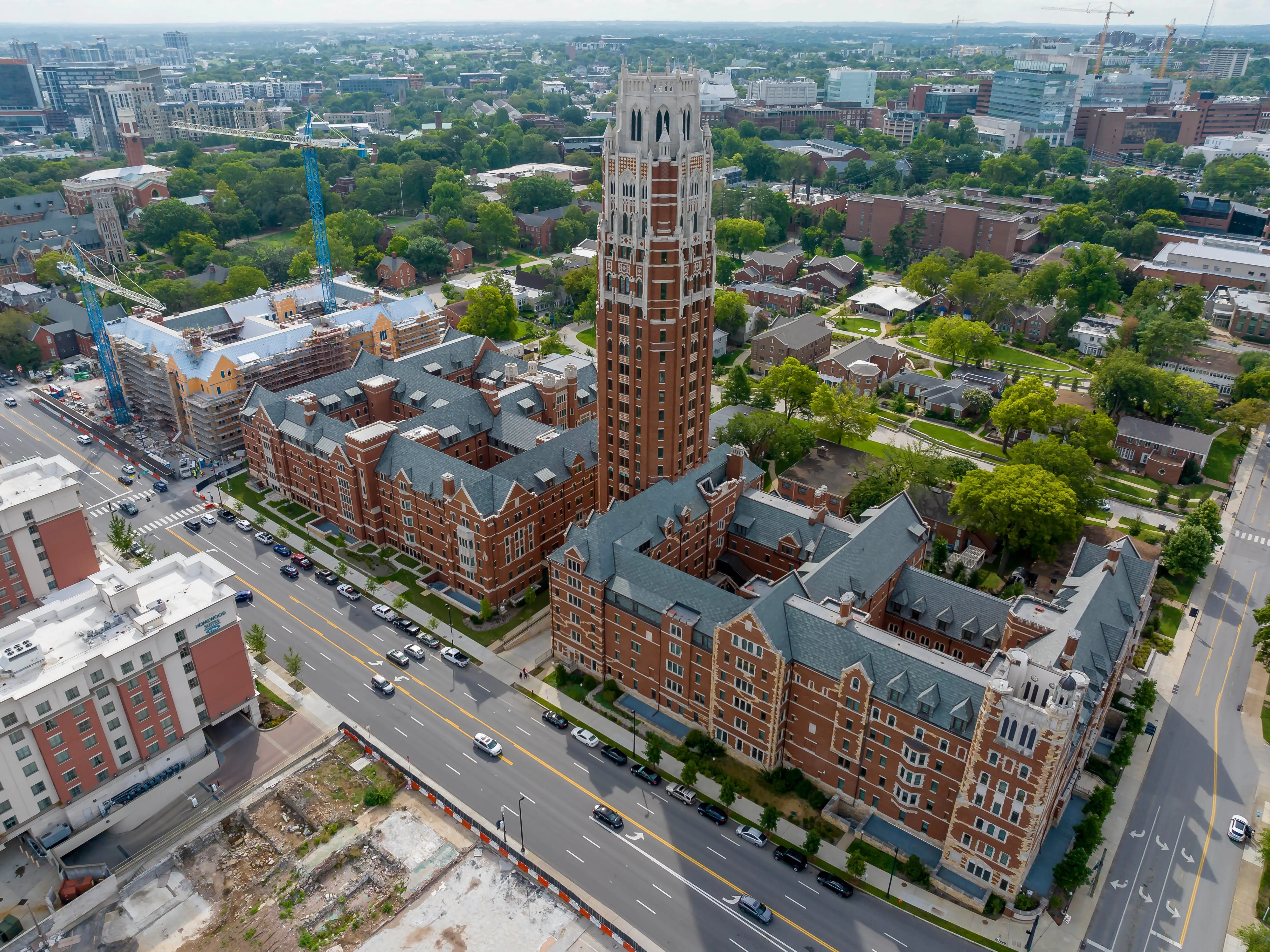 Aug 08, 2023-Nashville, TN:  Aerial view of Vanderbilt University located in Nashville Tennessee