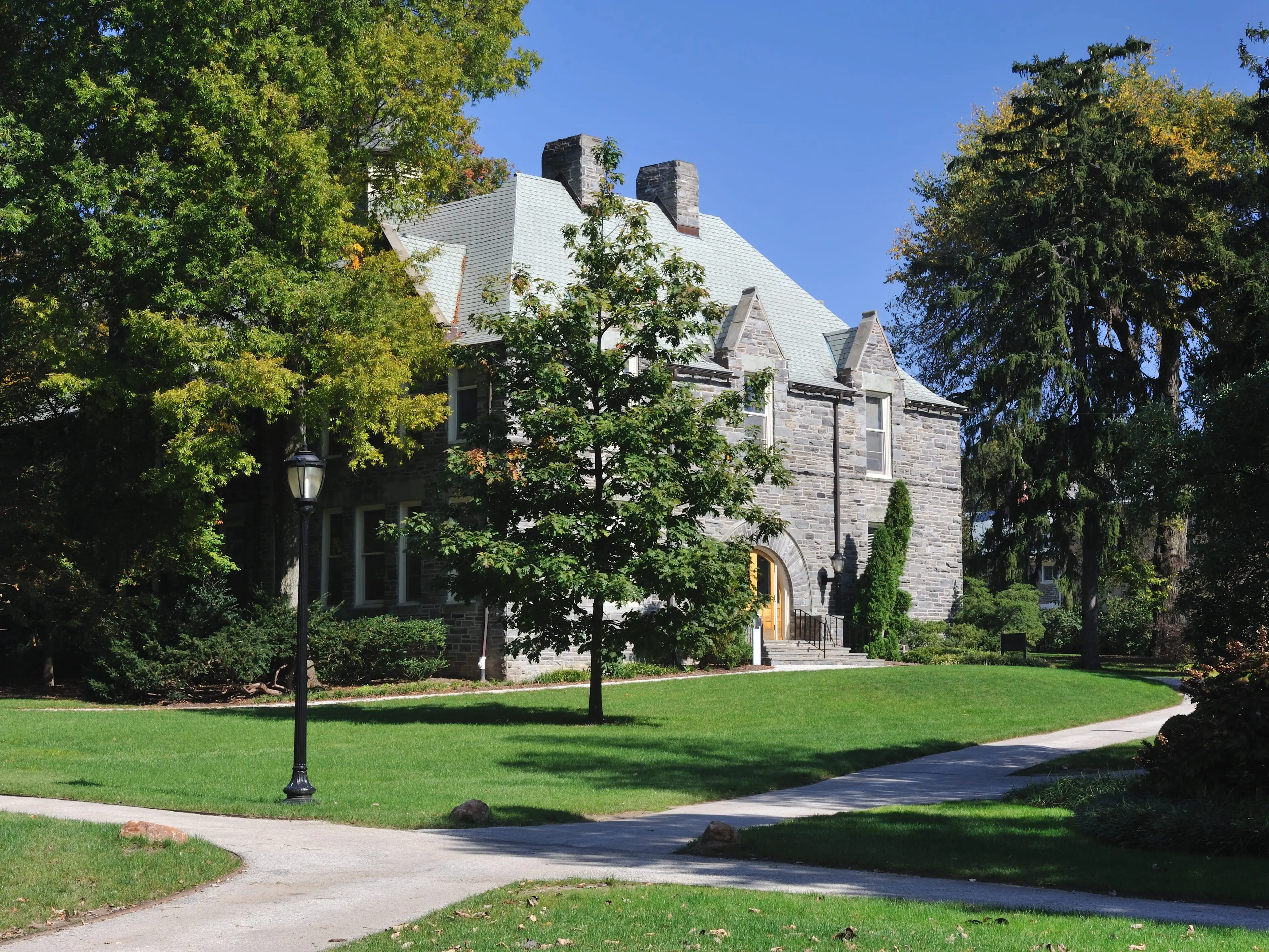 Chase Hall in Haverford College. Haverford College is located in Haverford, Pennsylvania, USA, a suburb of Philadelhia.