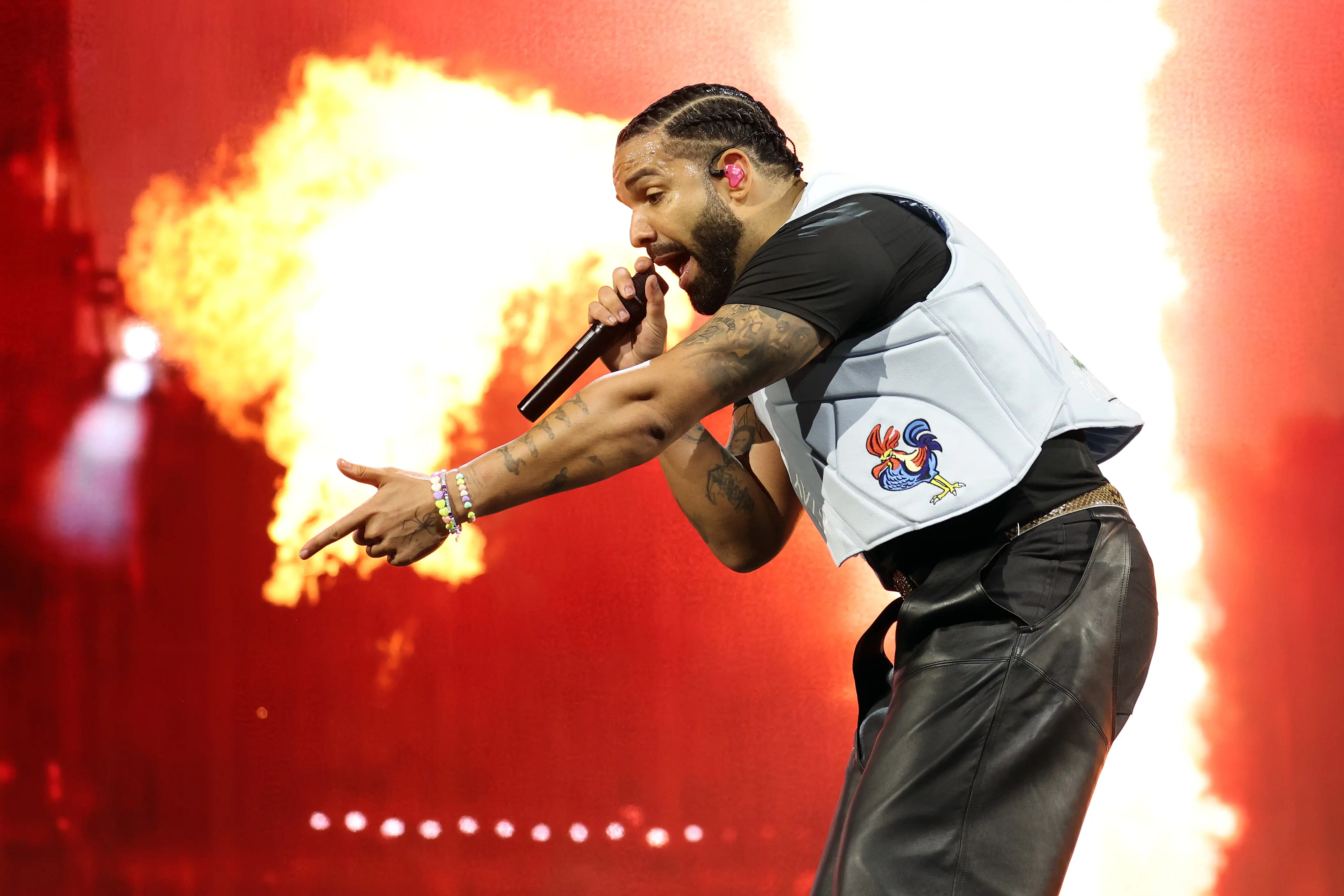 Drake performs at London's 2025 Wireless Festival.