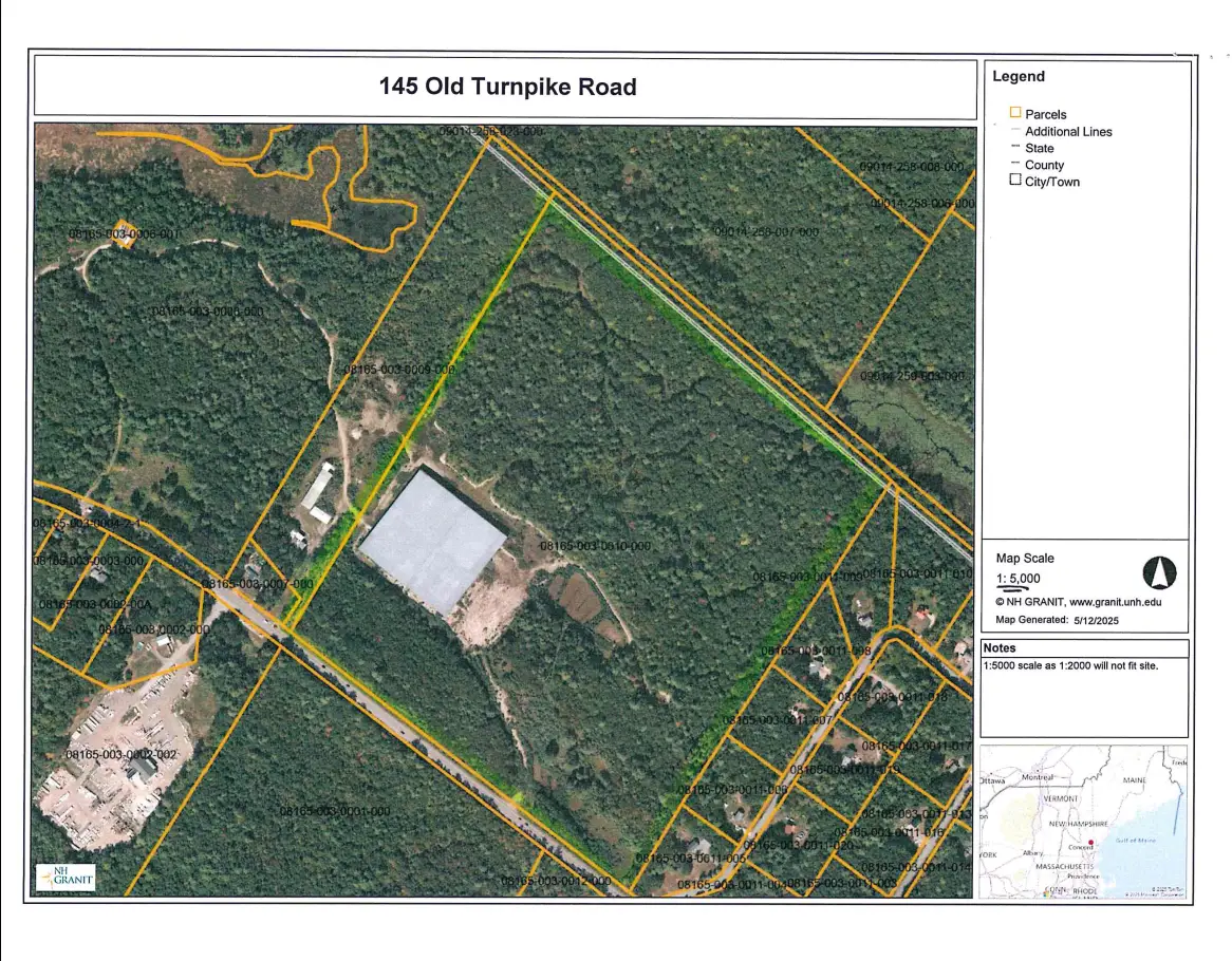 Plans for a proposed data center in Nottingham, New Hampshire.