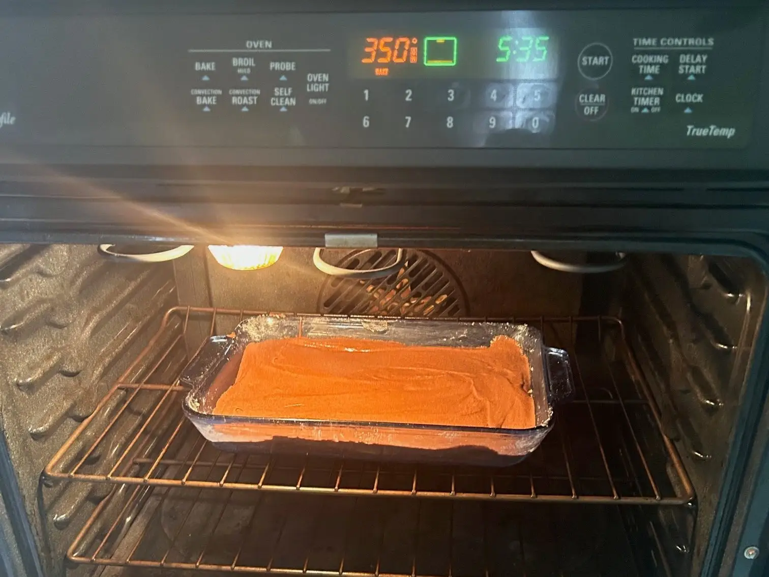 Baking Ina Garten's chocolate cake with mocha frosting