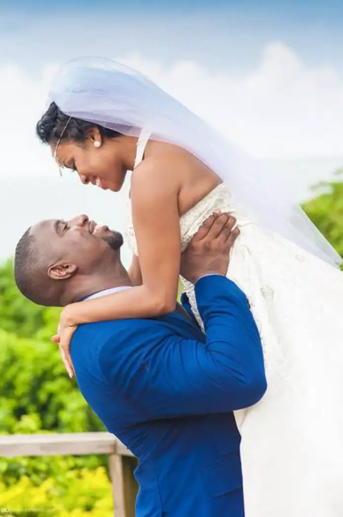 Chantel Henry and her husband on their wedding day