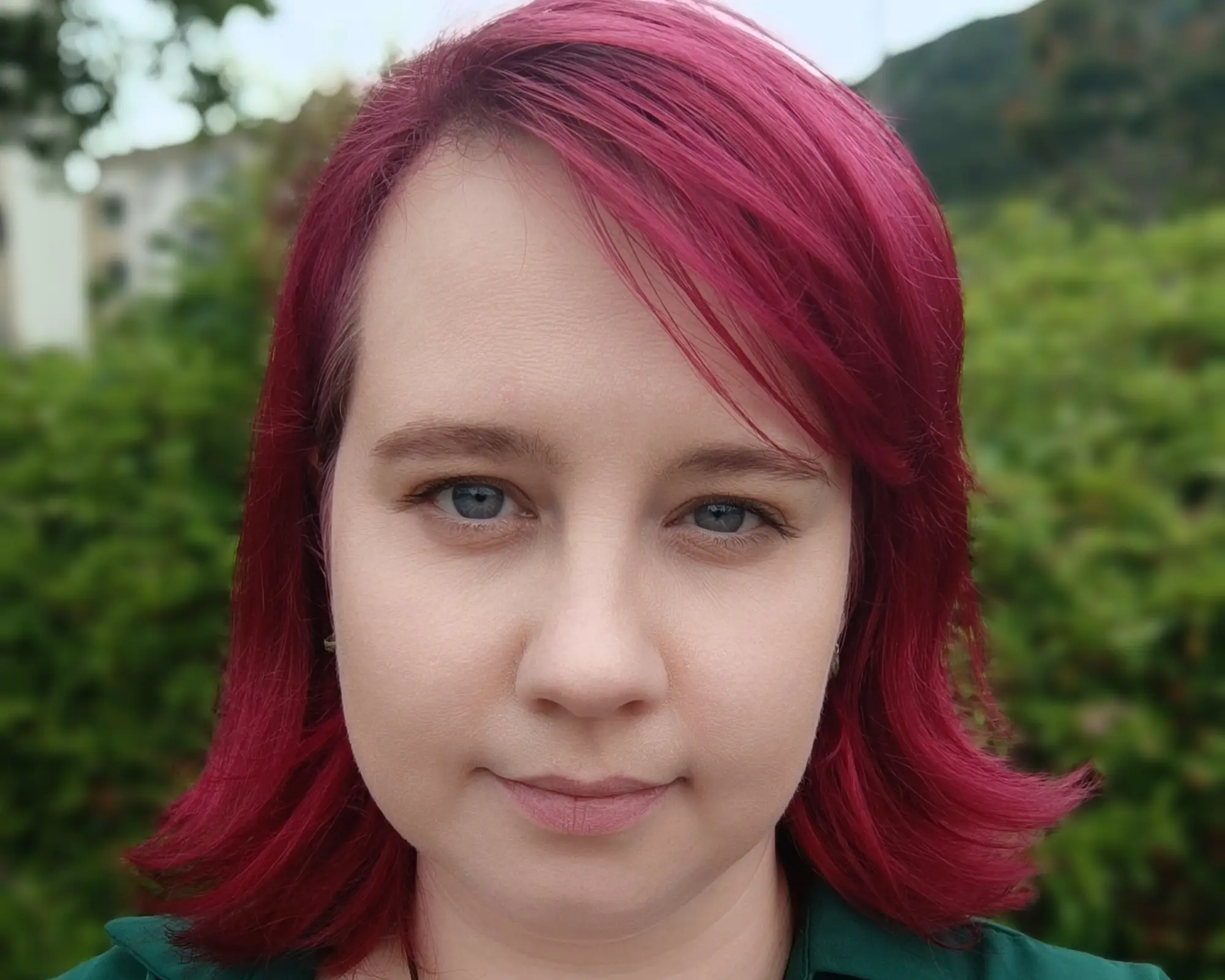 The author takes a selfie in spring.