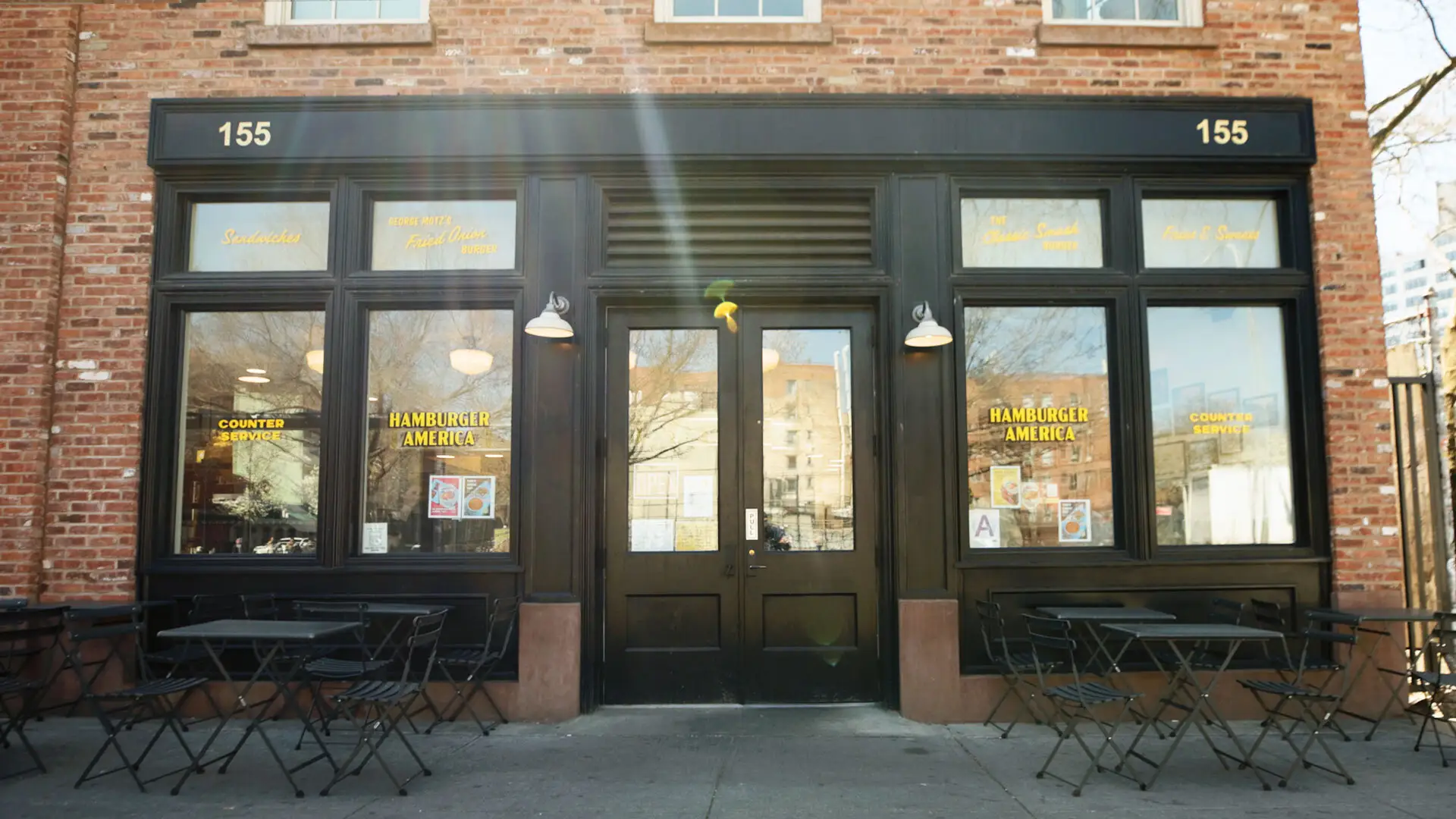 Front of Hamburger America restuarant.