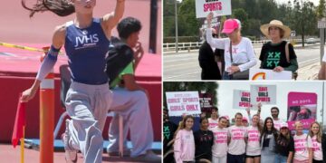 Trans athlete dominates California girls’ track meet as protesters demand: ‘Keep men out of women’s sports’