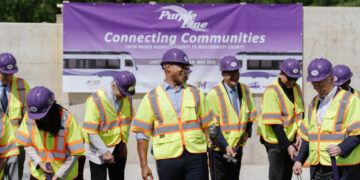 The last bit of track, finally, is laid for the Purple Line
