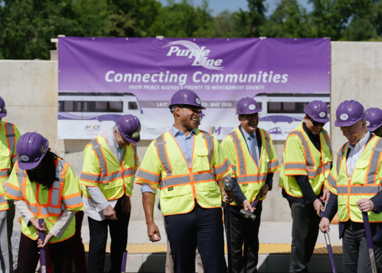 The last bit of track, finally, is laid for the Purple Line