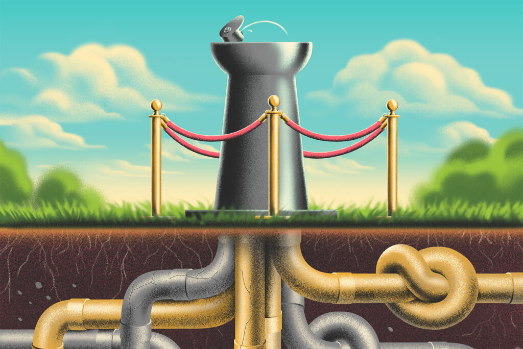 $375,000 for two drinking fountains? The Machine is breaking America.