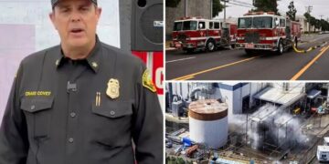 Catastrophic sign of toxic tank explosion in Orange County as 40,000 evacuated