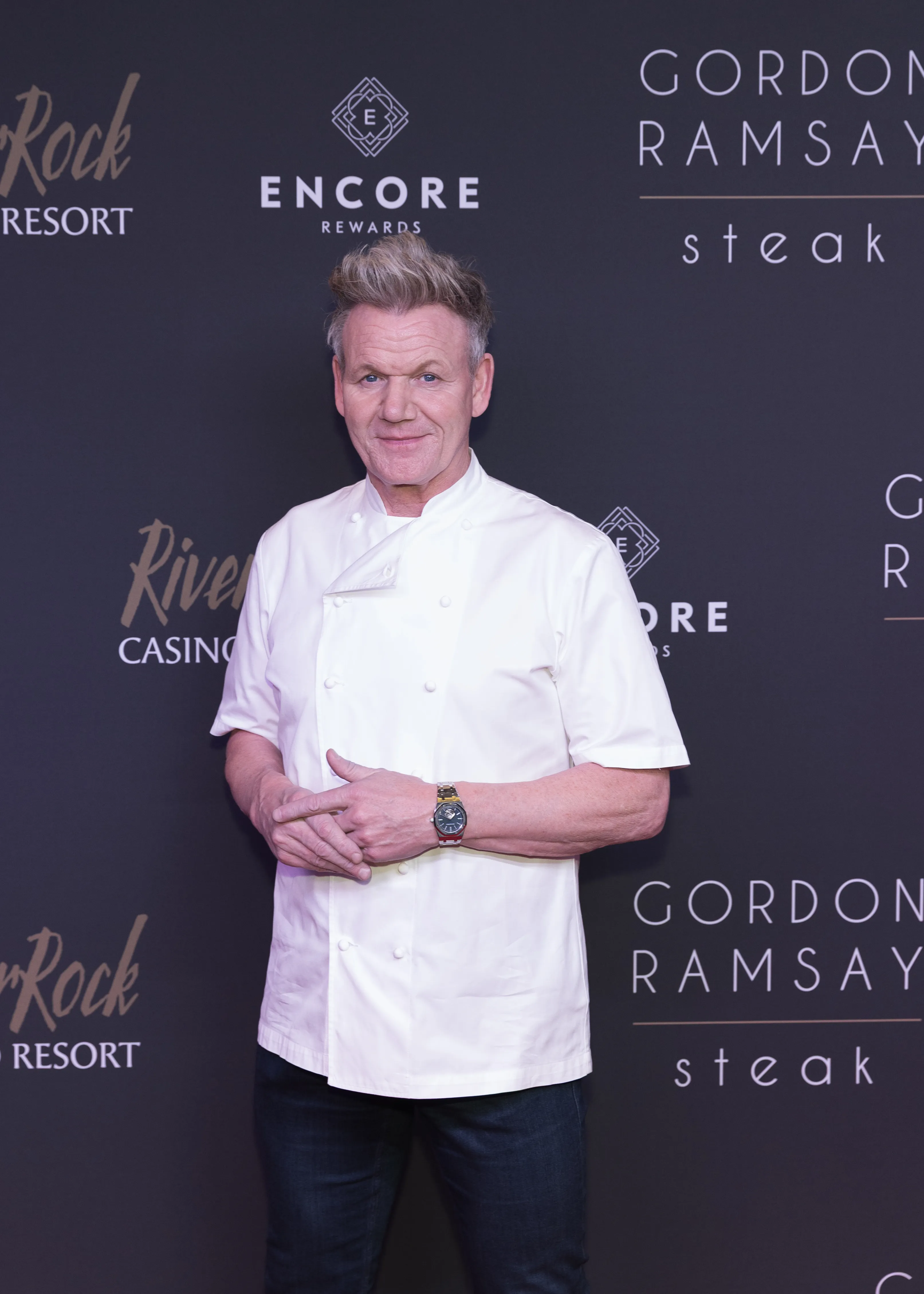 Gordon Ramsay attends the Grand Opening of Gordon Ramsay Steak at River Rock Casino Resort on February 21, 2025 in Richmond, British Columbia, Canada. 