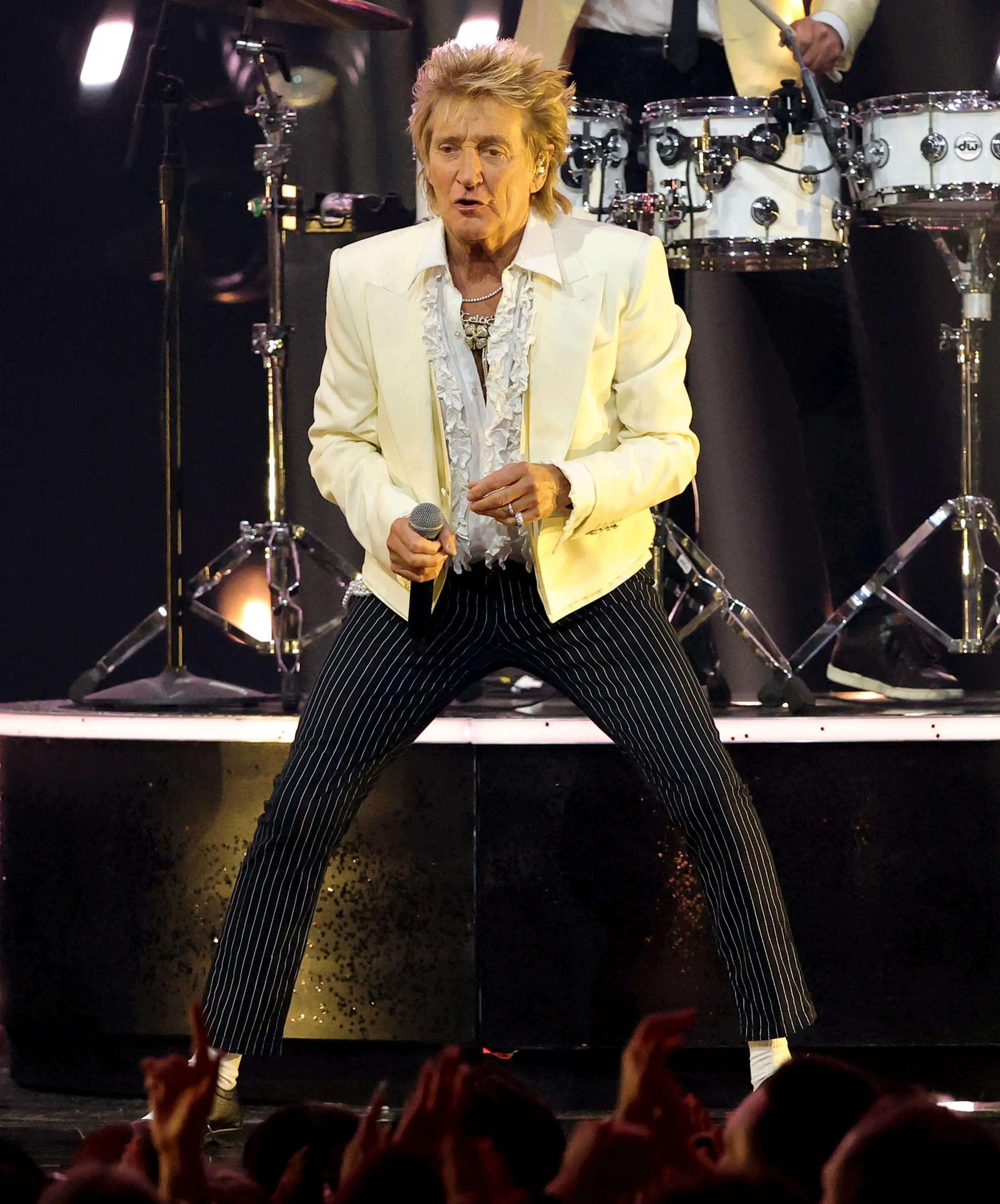 Rod Stewart performs during the 2025 American Music Awards in Las Vegas on May 26, 2025.