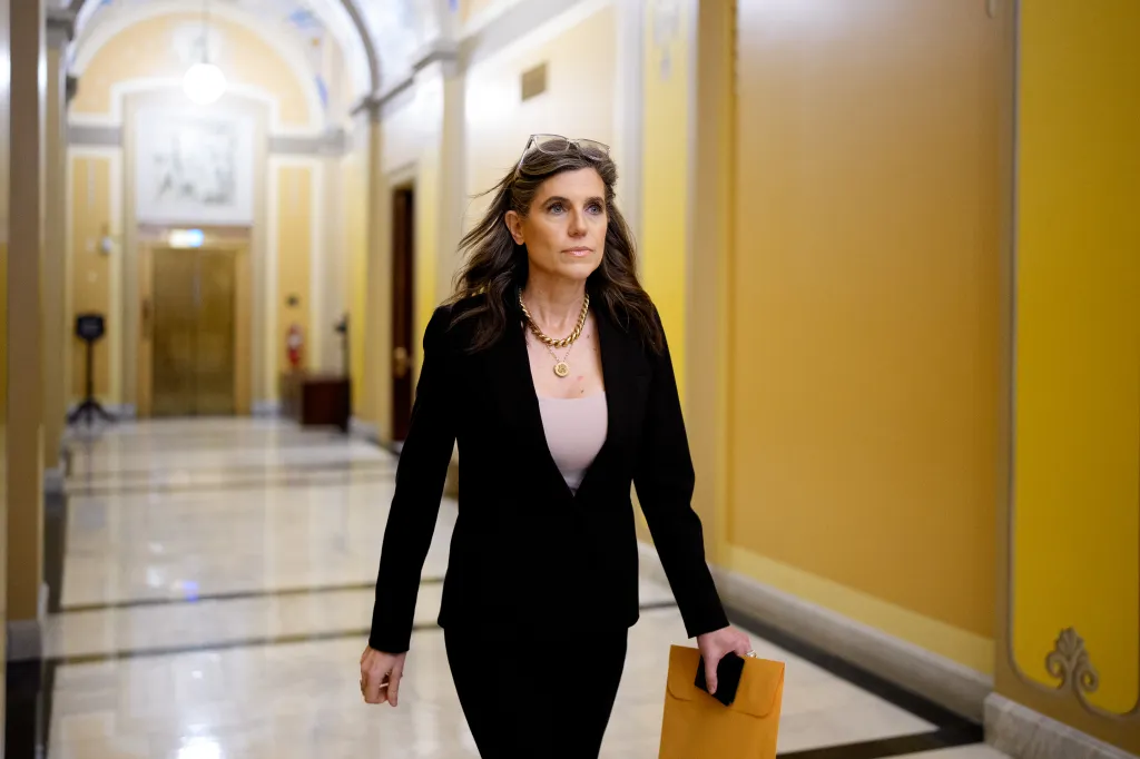 Rep. Nancy Mace departs following a series of House votes at the US Capitol Building on March 5, 2026 in Washington, DC.