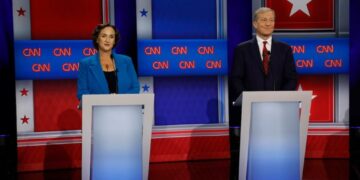 Tom Steyer and Katie Porter Come Out Swinging Against ‘Crook’ Trump as Rivals Sidestep Tough Stances