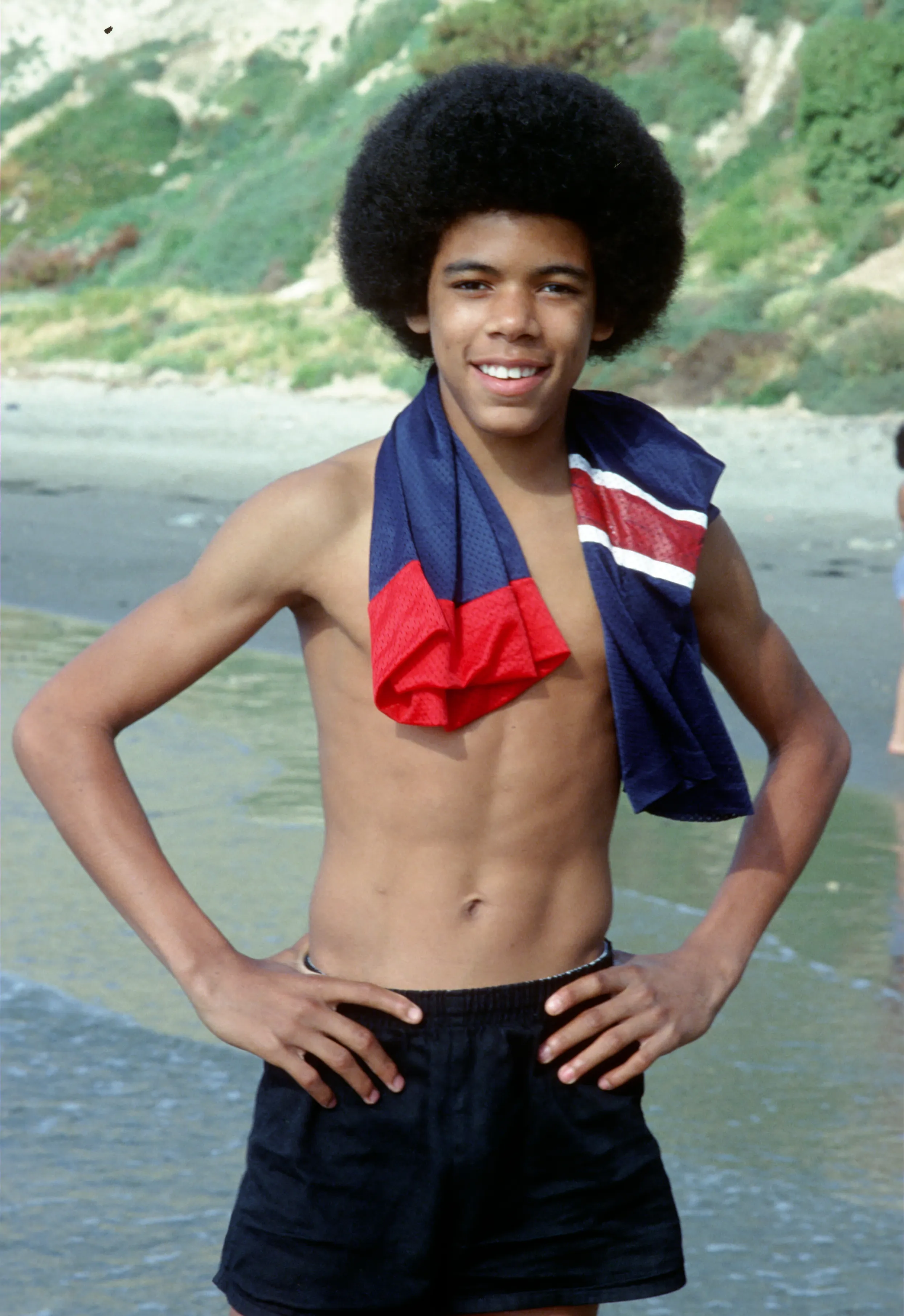 Foster Sylvers of the R and B group The Sylvers poses for a portrait at the beach on May 10, 1978 in Los Angeles, California.