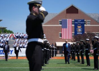 At Coast Guard commencement, Trump tells grads to lead ‘national resurgence’