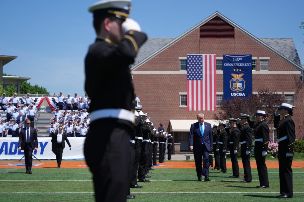 At Coast Guard commencement, Trump tells grads to lead ‘national resurgence’