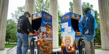 Artists behind Trump statues on the Mall create video game to protest Iran war