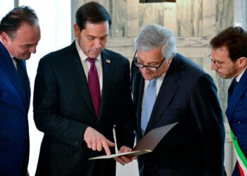 In Rome, Rubio is gifted documents detailing his Italian heritage