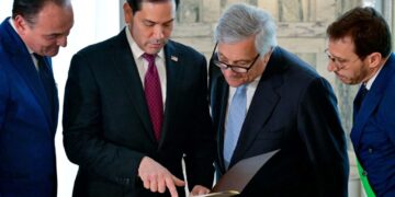 In Rome, Rubio is gifted documents detailing his Italian heritage