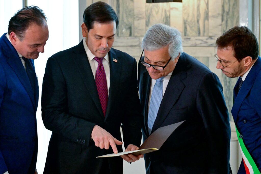 In Rome, Rubio is gifted documents detailing his Italian heritage