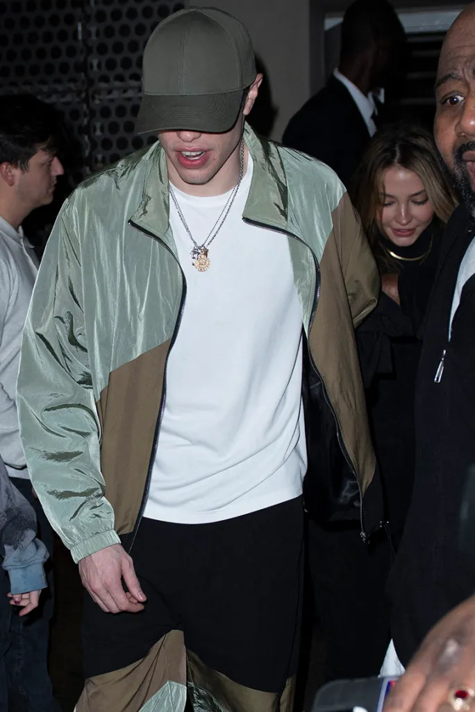 Pete Davidson and girlfriend Madelyn Cline leave the SNL afterparty.
