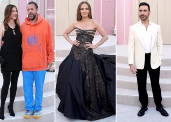 ‘Office Romance’ LA premiere red carpet: Jennifer Lopez, Brett Goldstein, Adam Sandler, and more.