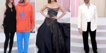 ‘Office Romance’ LA premiere red carpet: Jennifer Lopez, Brett Goldstein, Adam Sandler, and more.
