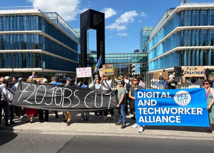 ‘We’re Just Getting the Crumbs Here’: Striking Contractors Protest Layoffs at Meta’s European Headquarters