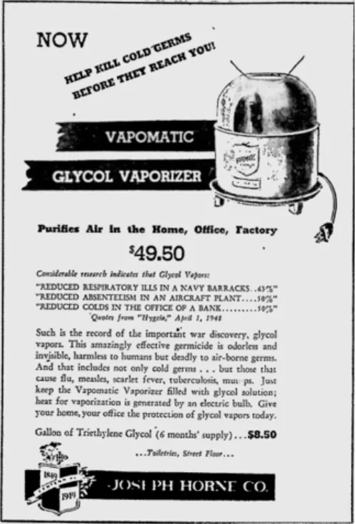 An ad for a glycol vaporizer