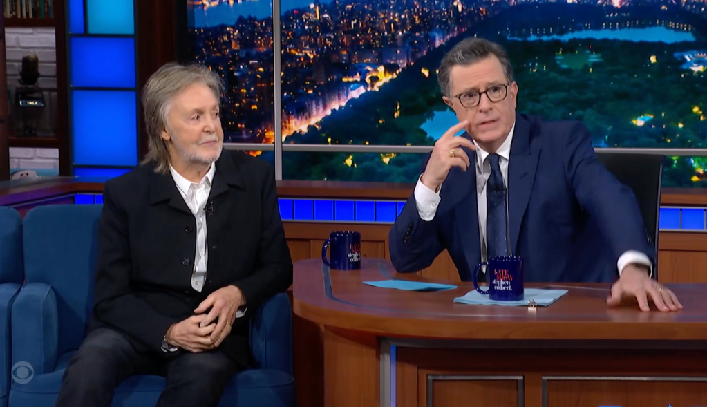 Paul McCartney and Stephen Colbert on 
