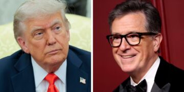 Trump Threatens Other Late Night Hosts After ‘Total Jerk’ Colbert’s Final Show: ‘May They All Rest in Peace!’