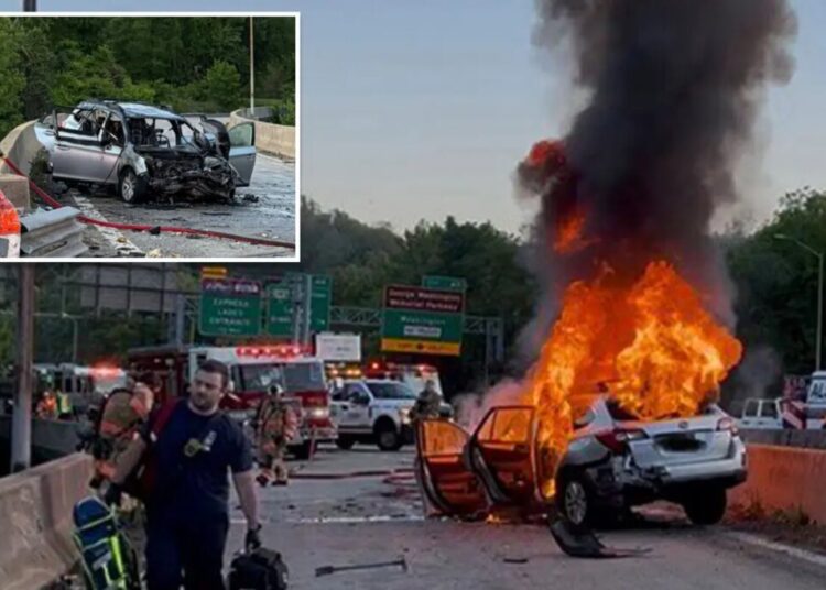 NBC News reporter saves teen driver from fiery crash on Maryland highway moments before car explodes