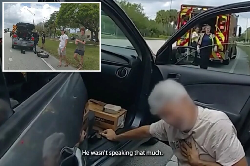 Florida teens save man having heart attack after stopping to help change his tire