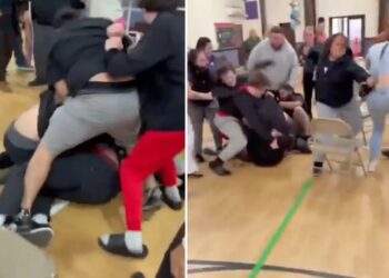 Wild brawl breaks out over seating at Catholic kindergarten graduation ceremony: video