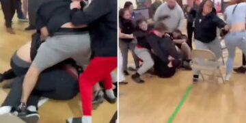 Wild brawl breaks out over seating at Catholic kindergarten graduation ceremony: video