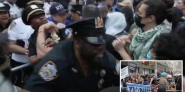 Hateful anti-Israel mob descends on historic NYC synagogue, clashes with cops in chaotic protest