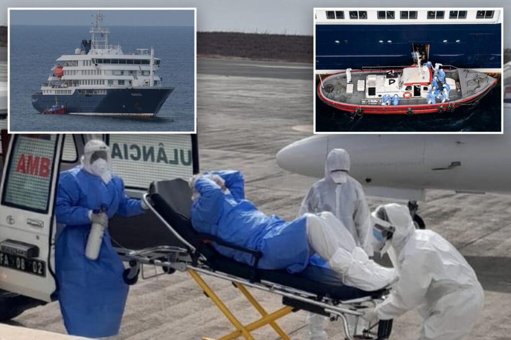 Unnerving gurney photo shows suspected hantavirus patient evacuated from doomed cruise ship