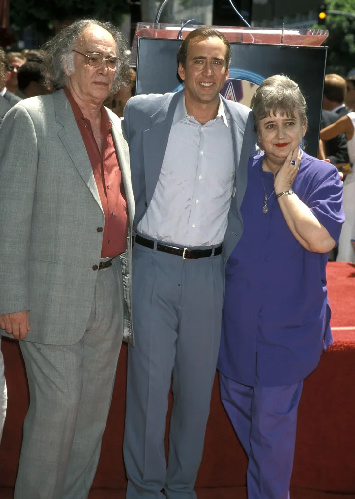 Nicolas Cage with his father August Coppola and mother Joy Vogelsang.