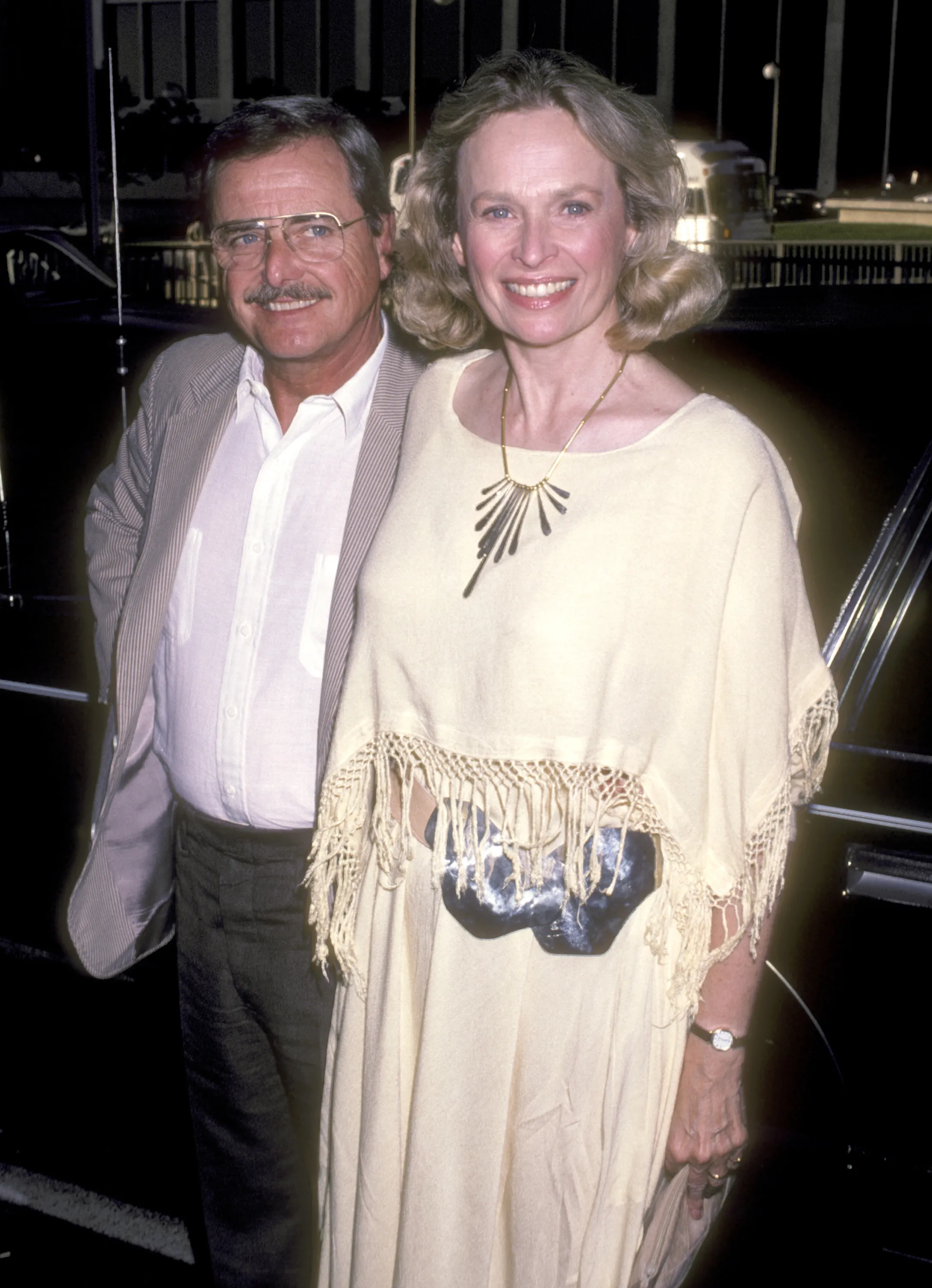 William Daniels and Bonnie Bartlett smiling at the NBC Affiliates Party.