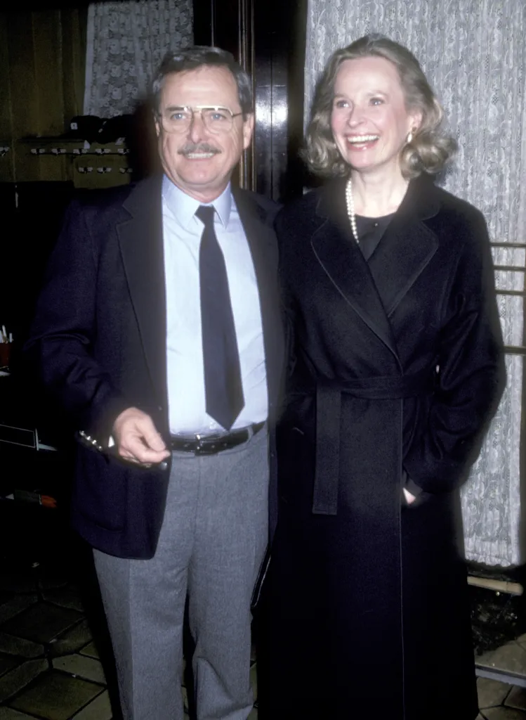 Actors William Daniels and Bonnie Bartlett dining at Sardi's Restaurant.
